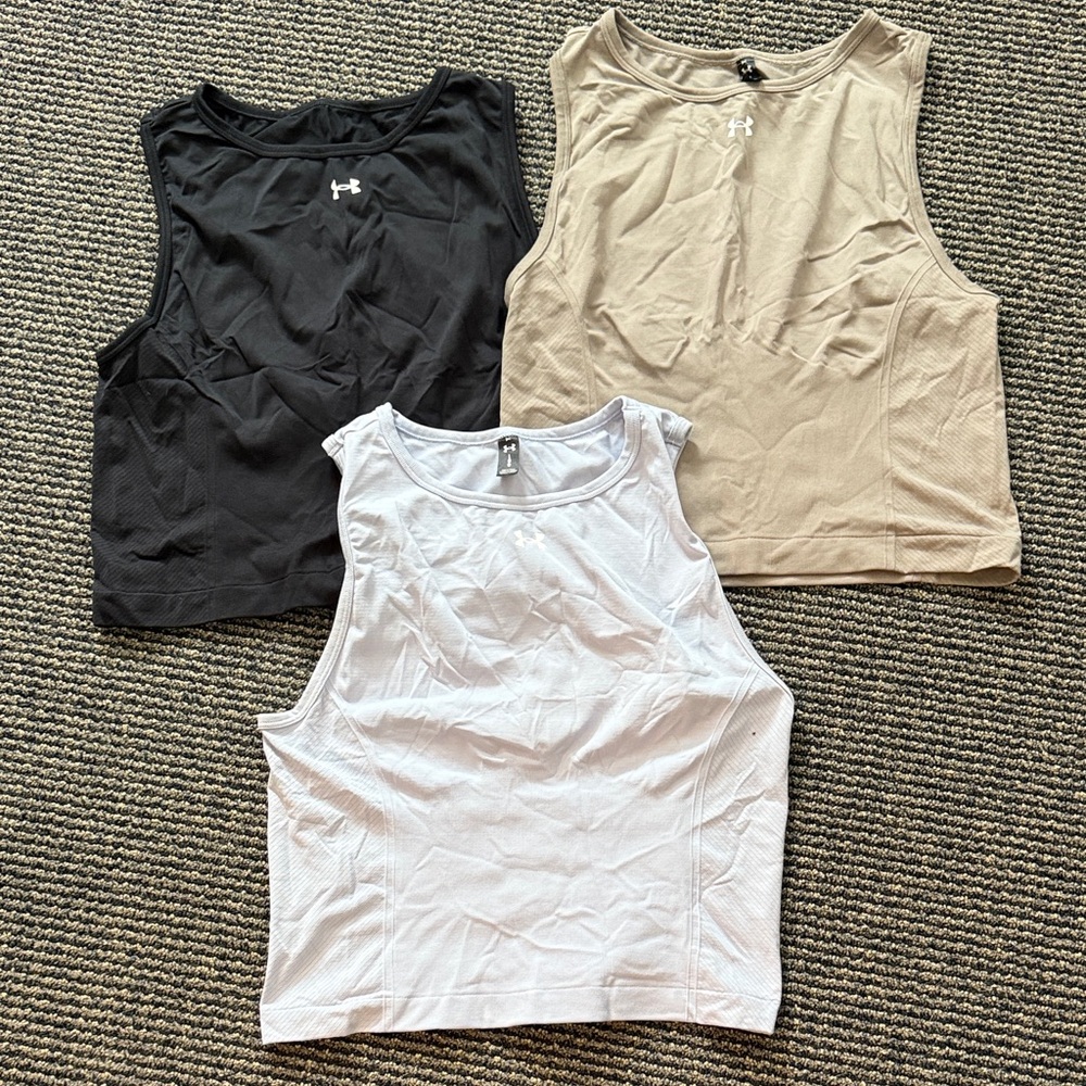 Under Armour Women's Spandex Workout Tank Tops - Black, Gray, & Lilac